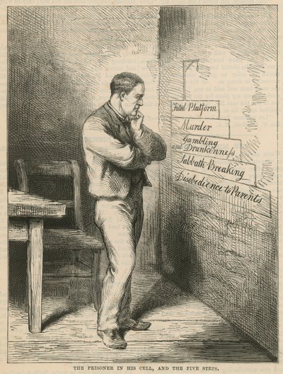 Der Gefangene in seiner Zelle und die fünf Stufen von English School
