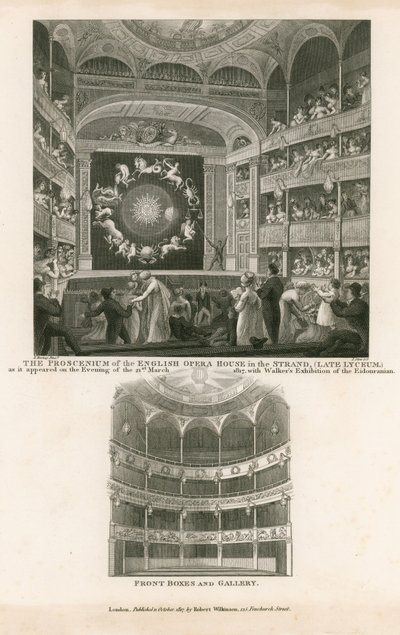 Das Proszenium des English Opera House im Strand (ehemals Lyceum) von English School