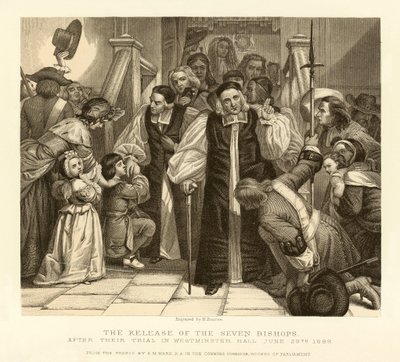 Die Freilassung der sieben Bischöfe nach ihrem Prozess in der Westminster Hall von English School