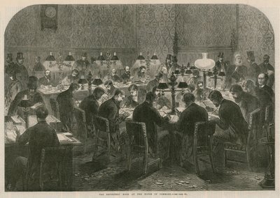 Der Reporterraum im House of Commons von English School