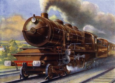 Der Zug, der von Boulogne nach Paris fährt (Lithografie) von English School