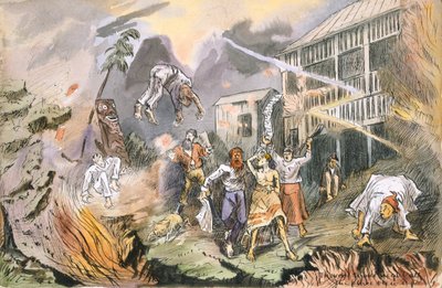In derselben Nacht explodierte der ganze Ort, ca. 1880 von English School