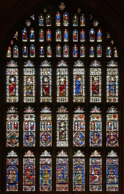 Das Westfenster mit genealogischen Figuren aus dem zwölften und dreizehnten Jahrhundert und Königen aus dem fünfzehnten Jahrhundert von English School