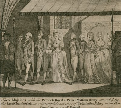 Ihre Majestäten mit der Prinzessin Royal und Prinz William Henry von English School