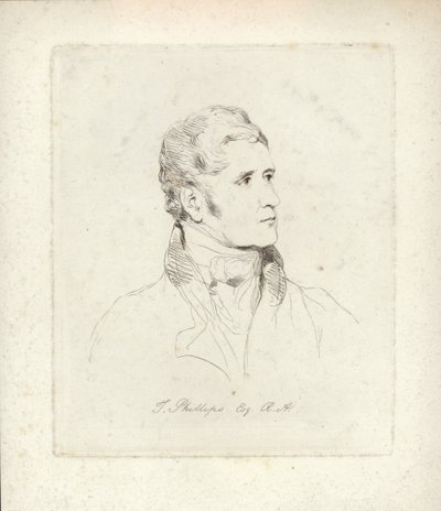 Thomas Phillips, englischer Porträt- und Themenmaler. Radierung von Mary Dawson Turner von English School