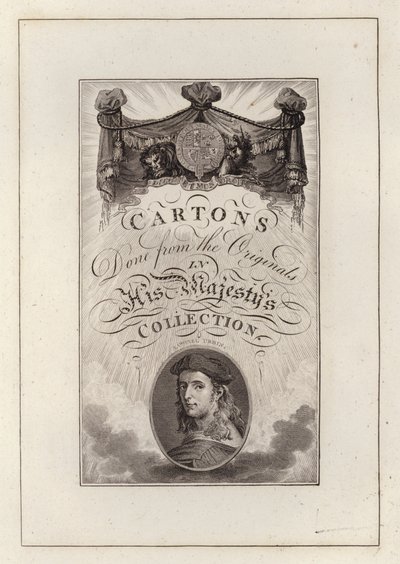 Titelseite für Cartons Done from the Originals in His Majesty’s Collection von English School