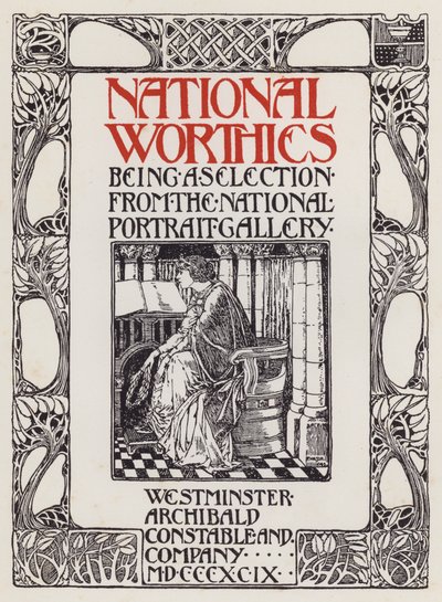 Titelblatt-Illustration für National Worthies, eine Auswahl aus der National Portrait Gallery von English School
