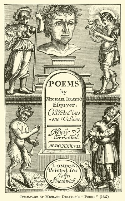 Titelseite von Michael Draytons Gedichten, 1637 von English School