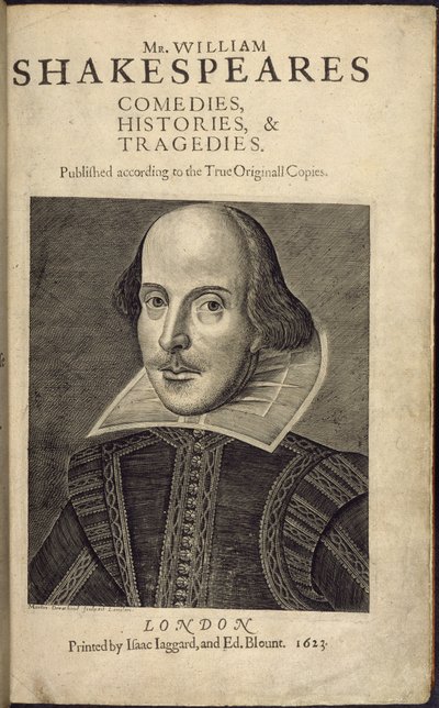 Titelseite mit einem Porträt von Shakespeare, aus 