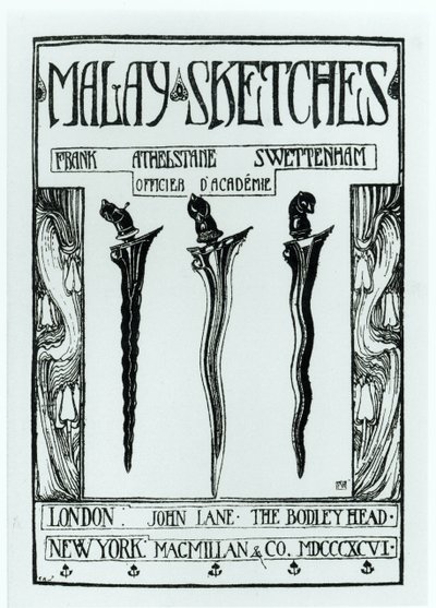 Titelseite von Malay Sketches von Frank Athelstane Swettenham, veröffentlicht 1896 von English School