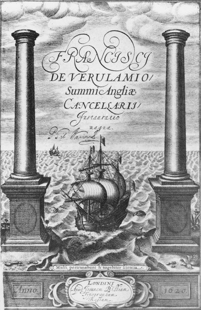 Titelseite der Erstausgabe des Novum Organum von Sir Francis Bacon, 1620 von English School