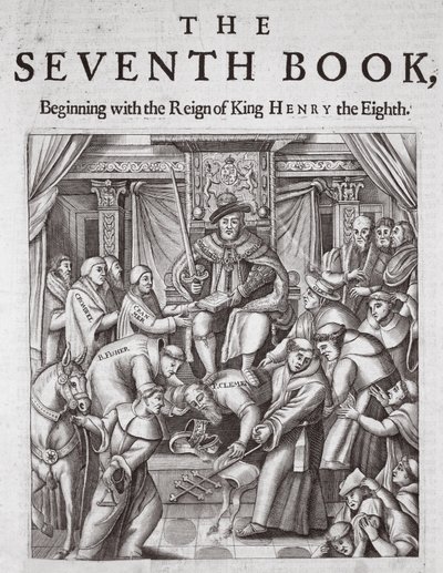 Titelseite, Das siebte Buch, aus Acts and Monuments von John Foxe, neunte Ausgabe, veröffentlicht 1684 von English School