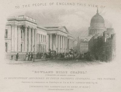 An das Volk von England, diese Ansicht der Rowland Hills Chapel von English School