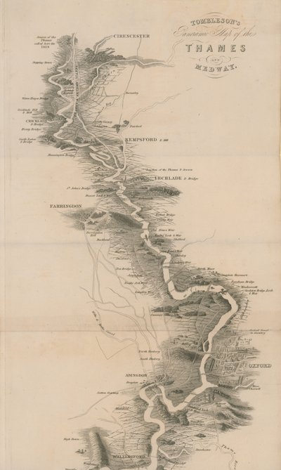 Tomblesons Panoramakarte der Themse und Medway von English School