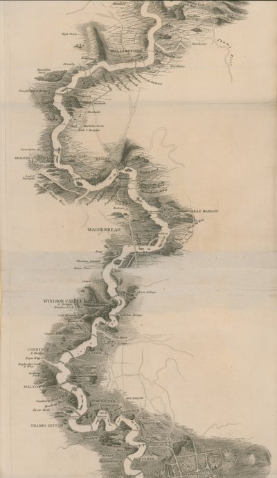 Tomblesons Panoramakarte der Themse und Medway von English School