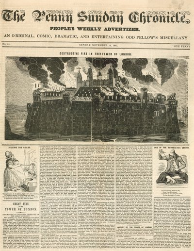 Tower von London Feuer, 1841 von English School