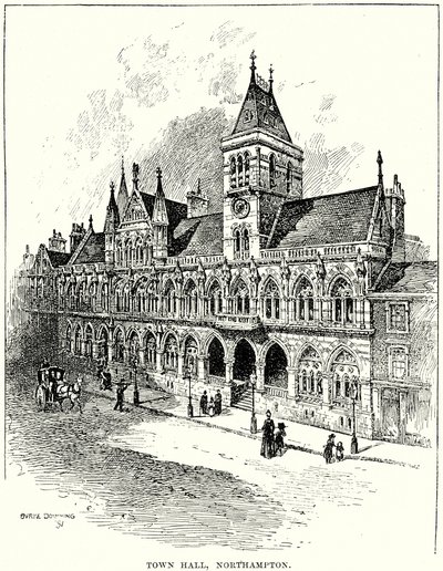 Rathaus, Northampton (Gravur) von English School