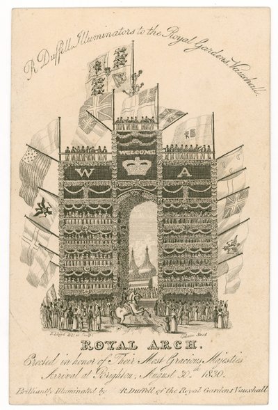 Handelskarte für R. Duffell, Illuminatoren der Königlichen Gärten Vauxhall von English School