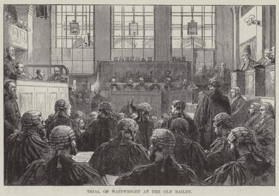 Prozess von Wainwright am Old Bailey (Stich) von English School