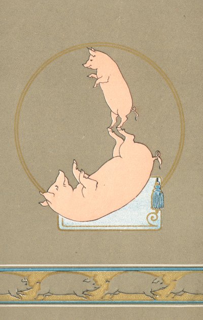 Zwei anthropomorphe Schweine im Zirkus von English School