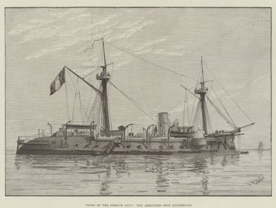 Typen der französischen Marine, das gepanzerte Schiff Duguesclin von English School