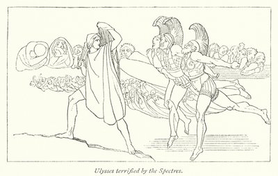 Odysseus erschreckt vor den Gespenstern von English School