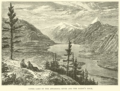 Oberer See des Athabasca River und der Priesterfelsen von English School