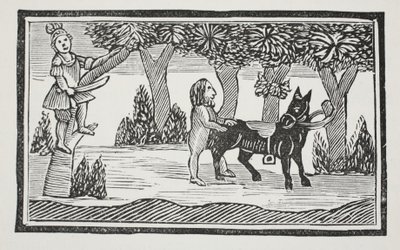 Valentin und Orson, Illustration aus Chap-books of the Eighteenth Century von John Ashton, veröffentlicht 1882 von English School