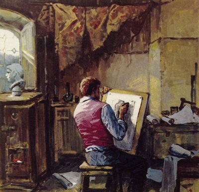 Van Gogh verließ seine Missionsarbeit in den Minen und begann in Brüssel zu zeichnen von English School