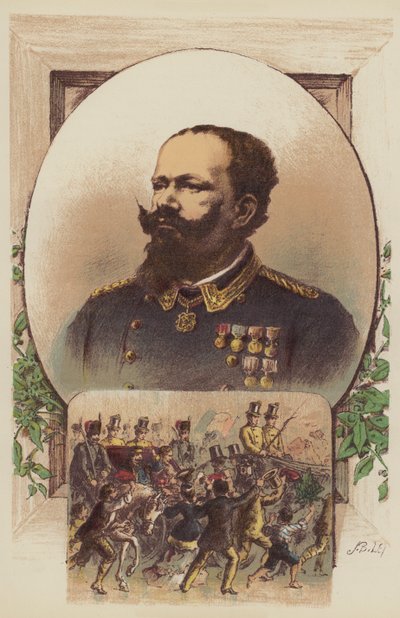 Victor Emmanuel, Garibaldi und der König in Neapel von English School