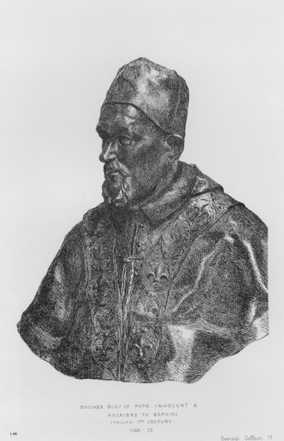 Bronzebüste von Papst Innozenz X., zugeschrieben Bernini, Italien von English School