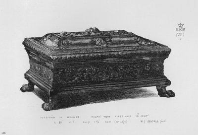 Tintenfass aus Bronze, italienische Arbeit, erste Hälfte des 16. Jahrhunderts von English School