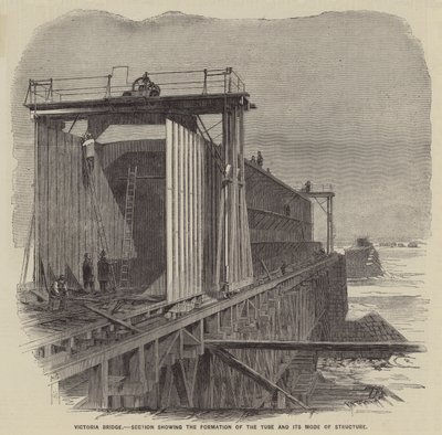 Victoria-Brücke, Querschnitt zeigt die Bildung des Rohrs und seine Bauweise von English School