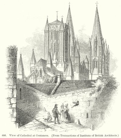 Ansicht der Kathedrale in Coutances von English School