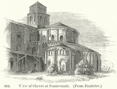 Ansicht des Chors in Fontevrault (Gravur) von English School