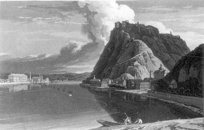 Ansicht von Ehrenbreitstein und Koblenz, aus A Tour through Holland, along the Right and Left Banks of the Rhine to the South of Germany von Sir John Carr, veröffentlicht 1807 von English School
