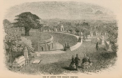 Blick auf London vom Highgate Cemetery von English School