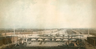 Ansicht von London mit den Verbesserungen seines Hafens von English School