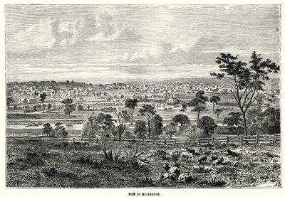 Ansicht von Melbourne (Gravur) von English School