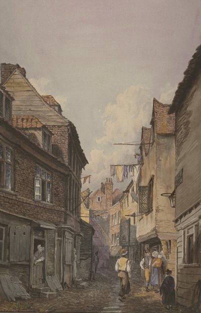 Ansicht von Figuren in Glean Alley, Bermondsey, ca. 1825 von English School