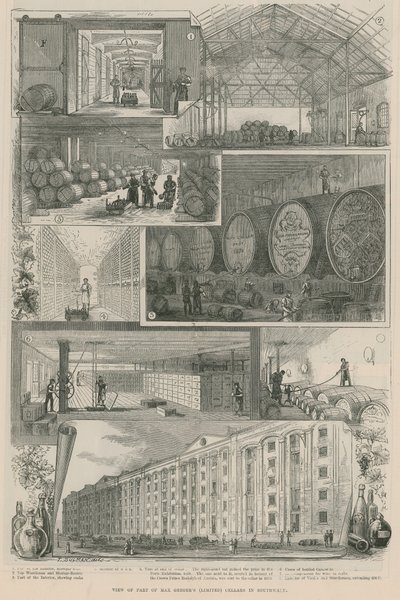Ansicht eines Teils der Keller von Max Gregers (Limited) in Southwark von English School