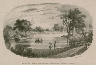 Ansicht des Kanals, St Jamess Park, London, vor den Verbesserungen von English School