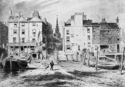 Blick auf die alten Hungerford-Treppen, ca. 1815 von English School