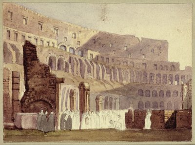 Ansicht des römischen Kolosseums, ca. 1800 von English School