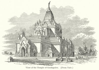 Ansicht des Tempels von Gaudapalen (Gravur) von English School