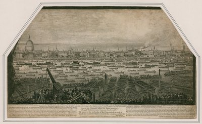 Ansicht des Trauerzugs von Admiral Lord Nelson, als er von Greenwich nach Whitehall gebracht wurde von English School