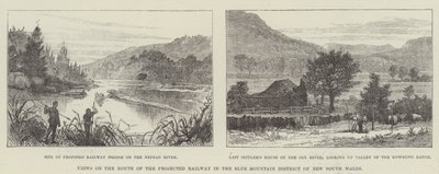 Ansichten auf der Route der geplanten Eisenbahn im Blue Mountain District von New South Wales von English School