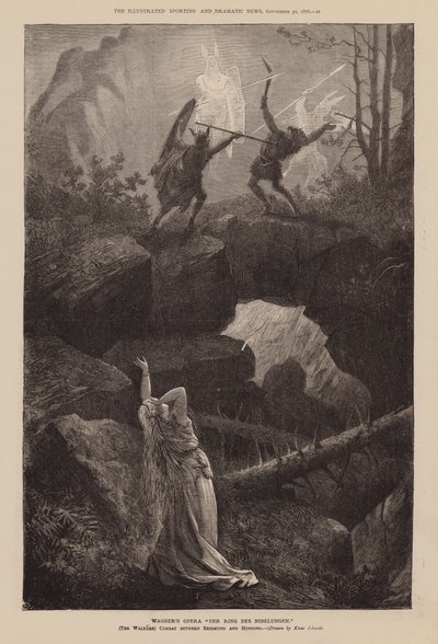 Wagners Oper "Der Ring des Nibelungen" (Gravur) von English School