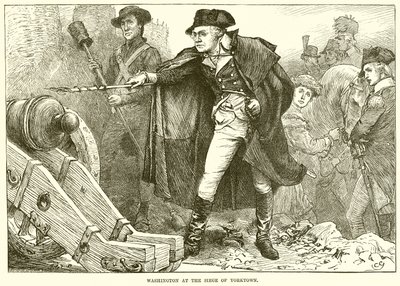 Washington bei der Belagerung von Yorktown von English School
