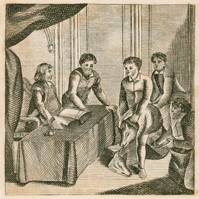 Waliser zahlen König Edgar Tribut in Form von Wolfsfellen von English School